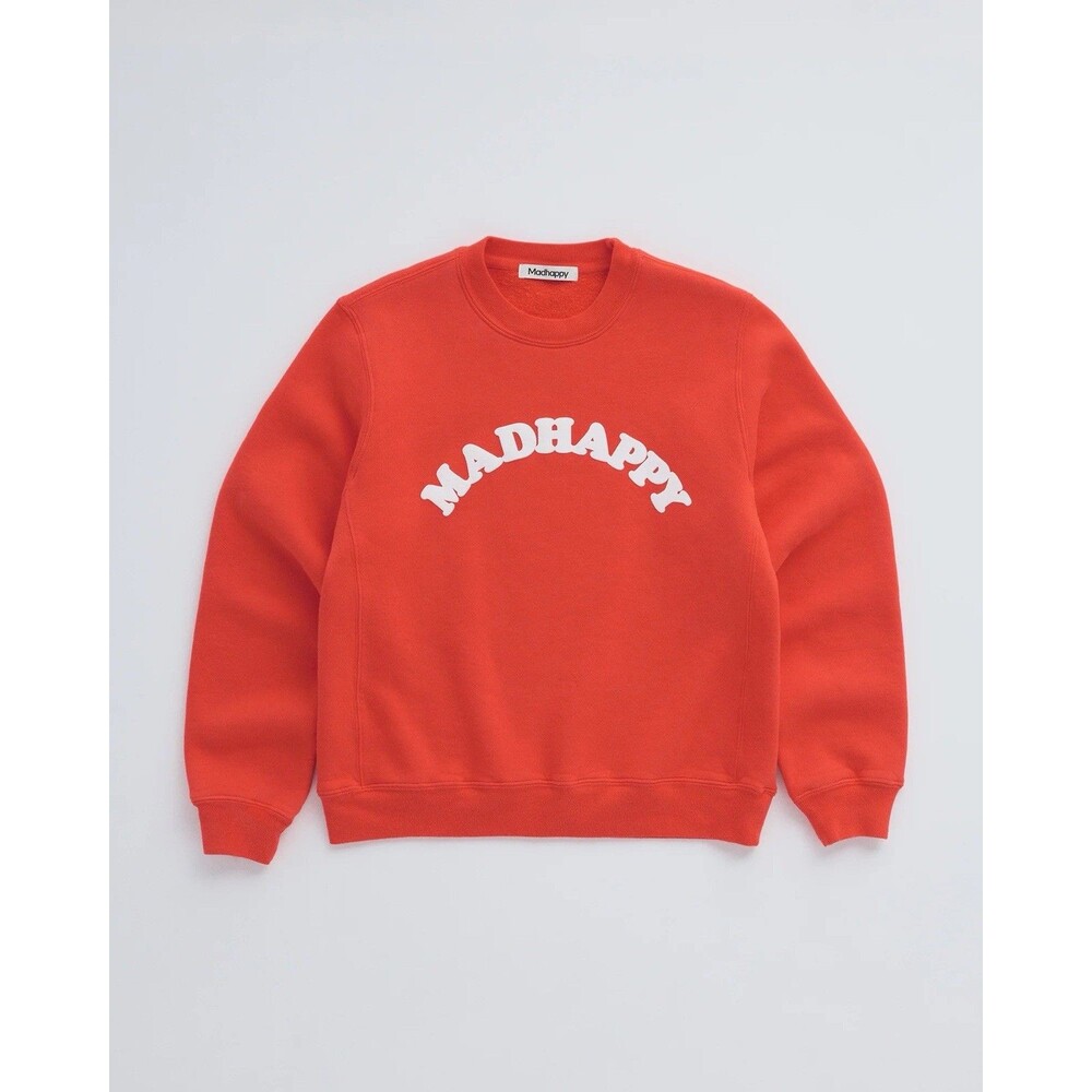 Madhappy Cooper Capsule Fleece Crewneck Sweatshirt Red with Logo Streetwear